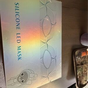 Silicone LED Mask with Blue Text